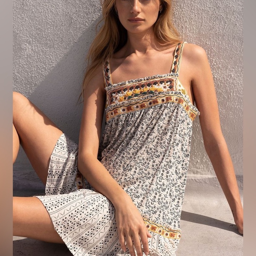 Free People Floral and Geometric Mini Dress